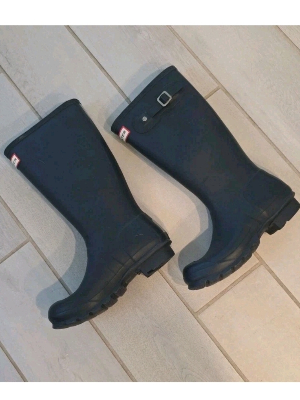 HUNTER Original TALL matte NAVY Blue BOOTS rainboots womens US 6.5 - Picture 5 of 5